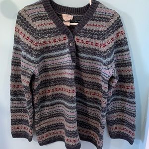 Patterned Sweater with Buttons